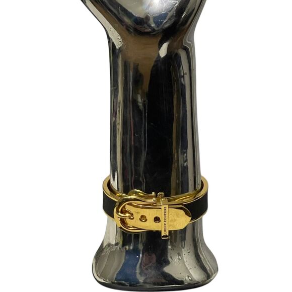 Juicy Couture Wide Buckle Bracelet Black and Gold Bangle New with Tag - Picture 7 of 7